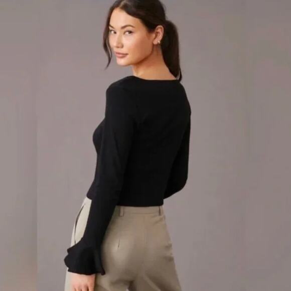 Anthropologie Flouncy Black Top - New - Size Small - Picture 4 of 6